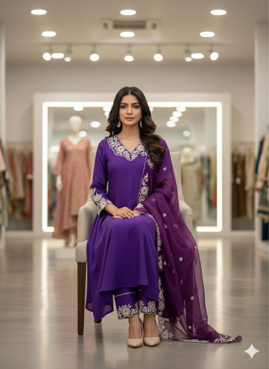 Deep Purple Evening Kurta Set