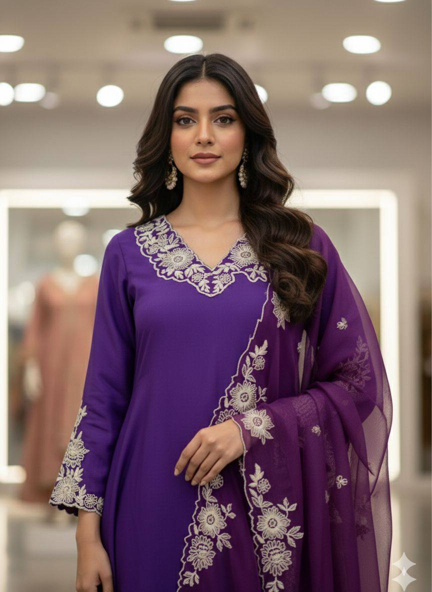 Deep Purple Evening Kurta Set