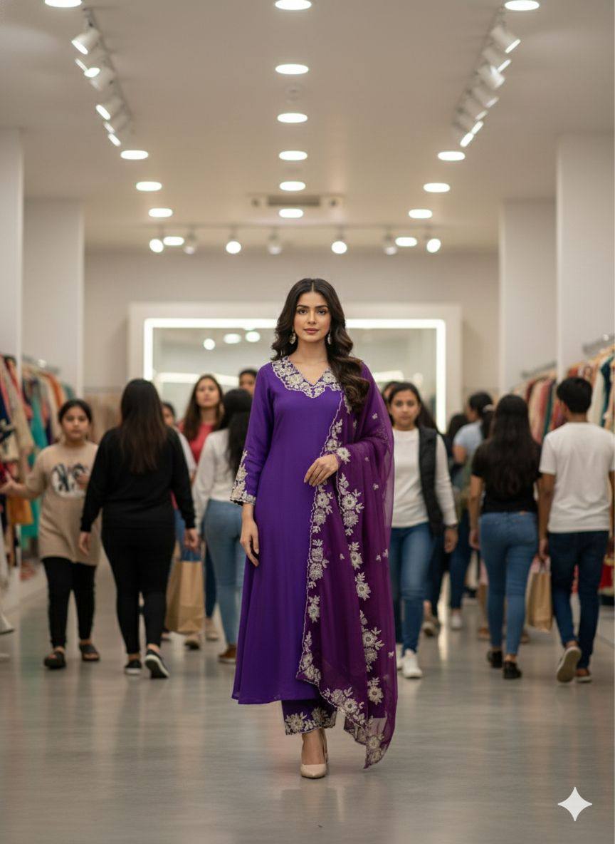 Deep Purple Evening Kurta Set