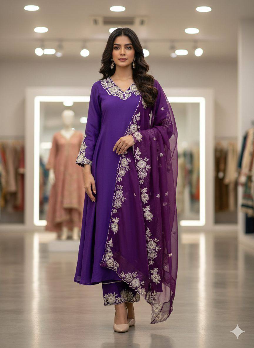 Deep Purple Evening Kurta Set